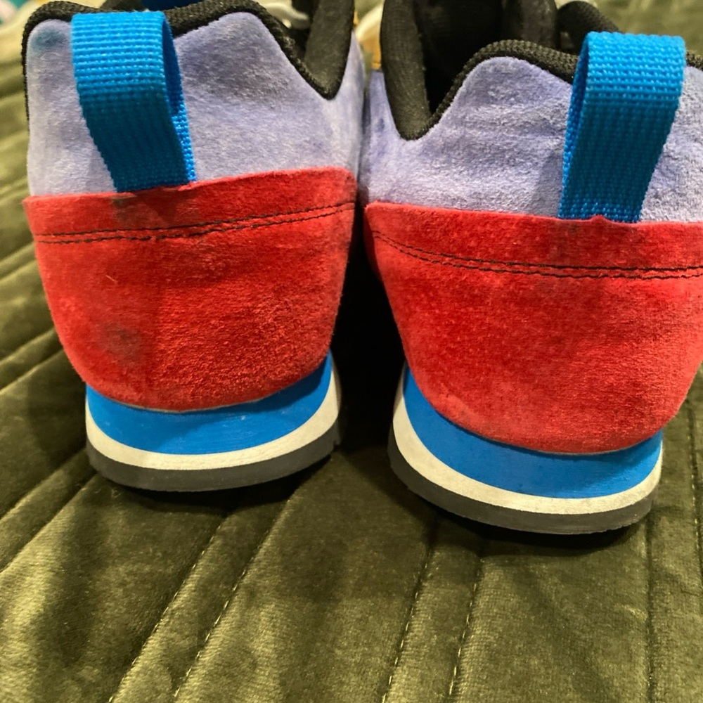 Merrell Red and Blue Athletic Shoes with Vibrant Design
